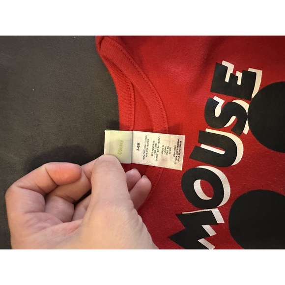 5/$10 Disney baby Mickey Mouse red onesie/bodysuit 3-6 months - Picture 3 of 4